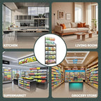5 Tier Snack Rack Display Stand, Black Chip Rack Display Stand, Candy Display Rack with Hooks, Metal Retail Display Shelves for Store, Kitchen and Office