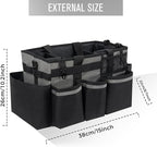 Wearable Cleaning Caddy, Cleaning Caddy Supplies Organizer with Handle & Shoulder Straps for Housekeepers, Under Sink & Car Cleaning Tool Organizers Bag with 4 Foldable Divider (MediumGrey)