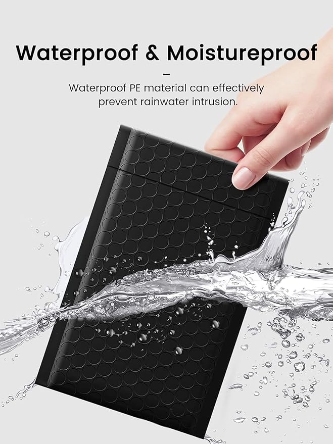 GSSUSA Black Bubble Mailers 4x8" Inches 1pallet 19200 Pack, Usable Size 4X7" Bubble Envelope for Small Business, Padded Envelope, Shipping Mailers, Packaging Bags, Mailing Envelopes, Shipping Supplies