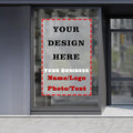 Custom Business Window Film, Custom Signs, 30 x 90in, White, Vinyl, Modern, Customizable