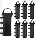 6 Pack Canopy Weight Sand Bags Black 168 LBS Large Canopy Support Frame Fixed Sandbag Windproof Sandbag Canopy Weight Bags for Instant Outdoor Sun Shelter Patio Umbrella, No Sand