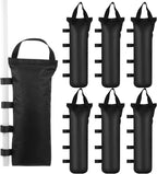 6 Pack Canopy Weight Sand Bags Black 168 LBS Large Canopy Support Frame Fixed Sandbag Windproof Sandbag Canopy Weight Bags for Instant Outdoor Sun Shelter Patio Umbrella, No Sand