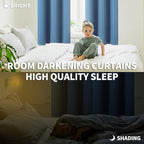 BGment Blackout Curtains for Bedroom - Grommet Thermal Insulated Room Darkening Curtains for Living Room, Set of 2 Panels (38 x 63 Inch, Faded Denim)