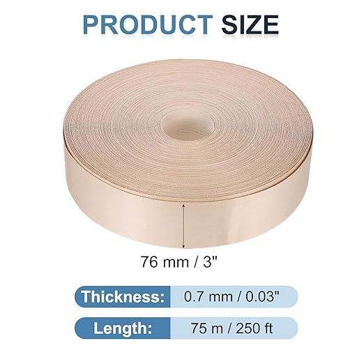 PATIKIL Maple Edge Banding, 3 Inch x 250 ft Wood Veneer Tape Pre-glued Flexible Plywood Edge Banding with Hot Melt Adhesive for Furniture Restoration