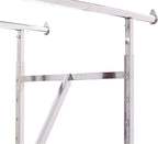 Econoco - Adjustable Heavy Duty Double Bar, Retail Clothing Rack, Rectangular Hangrail Rack w/V-Brace