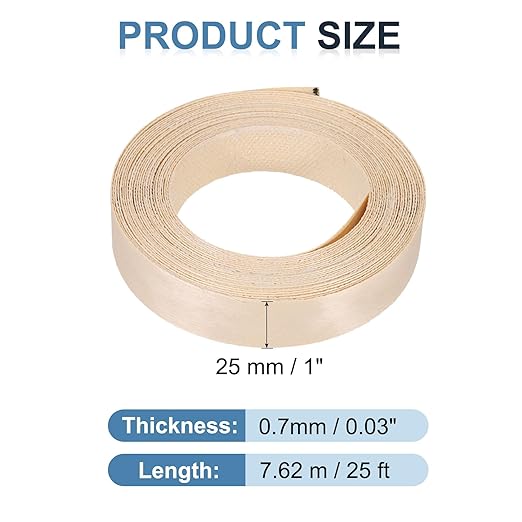 PATIKIL Birch Edge Banding, 1 Inch x 25 ft Wood Veneer Tape Pre-glued Flexible Plywood Edge Banding with Hot Melt Adhesive for Furniture Restoration