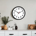 14 Inch Wall Clock Large Battery Operated Big Silent Non Ticking Analog Clock Decorative for Living Room Office Kitchen Outdoor Classroom Bedroom Bathroom School(Black)
