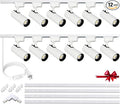 Super Brightness 6000K Cool Light Dimmable Brightness 25W 2000lm H Type LED White Track Lighting Kit System with 13 FT Track Rails, Ceiling Spotlight Fixture with Installation Package