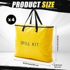 4 Pcs Spill Yellow Portable Bag kit Only, Universal Portable Emergency Yellow Duffle Spill Bag, 20 x 17 x 5 Inches, No Other Leak Handling Accessories are Included