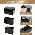 3 PCS Black Extra Large Buffet Risers Set, 10" 12" 14" Acrylic Cube Risers Stands Acrylic Cube Food Display Box Risers with Hollow Bottoms for Party Buffet Table Cupcake Candy Dessert