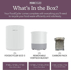 Food Cycler Eco 3 Compact Kitchen Food Recycler | Indoor Composter Bin Alternative | Electric Countertop Food Waste Disposer with Odorless 3.5L Indoor Food Waste Bin for Easy Waste Management | White