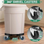ToLanbbt Trash Can Dollies with 3 in Upgraded Wheels, 15-19 in Adjustable Round Furniture Dollies Heavy Duty 480 LBS Drum Rolling Base Keg Carts for 20, 32, 44, 55 Gallon Garbage Cans, Black, 2 PCS