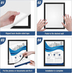 Relx 12 Pcs 8.5 x 11'' Self-Adhesive Magnetic Wall Signs Holder Magnetic Picture Frame Document Holder Wall & Window Adhesive Frames for Office Home Store Restaurant