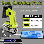25W 2000LM Cordless LED Work Light Compatible with Ryobi One 18V Battery Portable Flood Lights for Outdoor Indoor Workshop Job Site, LED Floodlight with Pivoting Head/USB Port(No Battery)