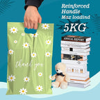 JinRuiKJ Poly Mailers with Handle 10x13 Inch 25 Pcs, Easy to Carry Packaging Bags for Small Business, Thank You Shipping Bags with Self Adhesive Strip, Tearproof and Waterproof - Chrysanthemum