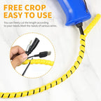 Spiral Cable Wrap, 16.4ft, 33ft Wire Protection Sleeve Cover Cable Organizer Pipe Flexible Spiral Wrap Winding Tube Prevent Cat from Chewing Cables (Yellow, 10mm (3/8")-33ft)