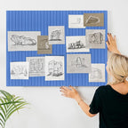 Large Felt Bulletin Board 23x47 Inch, 8pcs Peel and Stick Felt Wall Tiles Modern Push Pin Board for Wall Organization