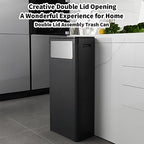 WanWanKa Bathroom Tall Skinny Trash Can with Lid, Waste Basket Fits in Narrow Spaces and Perfect for Commerical Offices,Garbage Can with Press Top,for Home,Bedroom,Kitchen,Living Room.