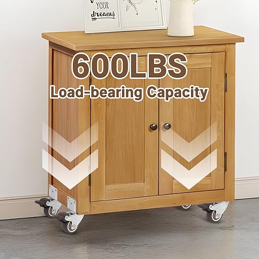 W B D WEIBIDA Side Mount Casters Wheels, 2 Inch L-Shaped Small Rubber Casters Set of 4, 360 Degree Ball Bearing Swivel Casters, Light Duty Casters Wheels for Furniture, Baby Beds, Cabinets, Tables