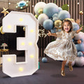 imprsv 3FT Marquee Numbers, Light Up Numbers for 3rd 30th Birthday Decorations Anniversary Party Decor, Number 3 Light Up Number, Pre-Cut Foam Board Kit