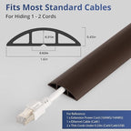 ZhiYo 5.6ft Cord Covers for Wires on Floor, Cord Hider Floor Hide Extension Cords, Soft PVC Cable Cover Cable Protector, Wire Cavity W0.62in H0.31in, Vintage Coffee