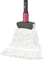 Industrial Commercial Mops for Floor Cleaning - Looped-End Heavy Duty Wet Mop with Long Handle for Hardwood Wood Tile Vinyl - Reusable Cotton Head for Home Garage Kichen Bathroom