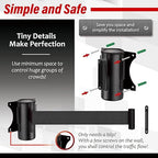 DuraSteel Wall Mount Crowd Control Retractable Belt Barrier - 9.2 Ft Black Retractables Barrier Belt, Crowd Control Barriers Do Not Enter Line Dividers for Crowds NOT Stanchions with Retractable Belts