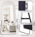 Large 71"x30" Arched Full Length Mirror White Floor &Standing for Bedroom &Living Room & Wall Mounted Mirror Full Body Mirrors Hanging or Leaning.