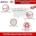MirOil Filter Pot Combo - Oil Pot & Filter Bag (7 Gallon) – Heavy Duty Steel Disposable Caddy with Castor Wheel and Lid for Commercial Kitchen Storage - Grease Container for Kitchen – Model #60LC