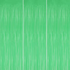 3 Pack Foil Fringe Backdrop - Pastel Light Green Shiny Tinsel Curtains for Party Decoration/Photo Booth Props - 3.3x8.2 FT Metallic Foil Backdrop for Birthday, Wedding, Graduation, Christmas