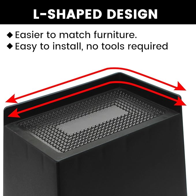 Bed Risers 3 Inch Heavy Duty, Oversized Furnitures Risers 3 inch Support 6000 lbs, Bed Table Rising Blocks, Fits for Couch, Sofa, Chair, Furniture Lifts (Black 4 Pack, 3 inch)