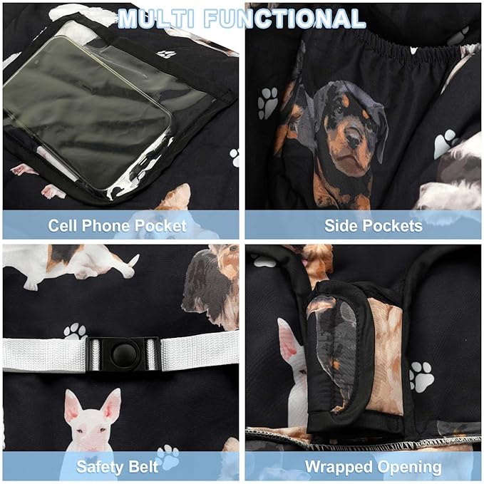 Black Shopping Cart Cover for Baby 2-in-1 High Chair Cover with Safety Harness Multifunctional Dog Pattern Cart Covers for Babies Soft Padded Grocery Cart Cover for Baby Boy Girl