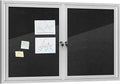 Mifuro 48"x30" Enclosed Bulletin Board, Outdoor Lockable Weather-Resistant Aluminum Cork Noticeboard for School & Office, Silver Frame w/Black Flet