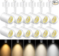 VANoopee 12 Pack 5-Color LED Track Lighting Heads H Type Track Light Heads Dimmable, 2000K 3000K 4000K 5000K 6000K Adjustable, Flicker Free CRI90+ 24° 10W 800lm, White
