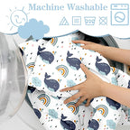 Shopping Cart Cover for Baby Girl Boy 2-in-1 High Chair Water Resistant High Chair Cover White Whale Gender Neutral Cart Cover for Babies Padded Grocery Cart Cover for Baby