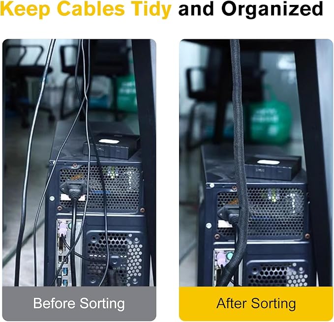 Cord Protectors from Pets No Chew, Ultra Durable Wire Protector Cord Covers for Pets, Flexible Cable Sleeve Cord Management for TV/Computer/Electric Wires/Phone Charging Cables (1/2"-20Feet)