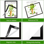32 Pieces 8 x 11.5 Inch Magnetic Sign Holder Magnetic Display Frame Self Adhesive Display Frame Magnetic Double Sided Picture Frames A4 Notice Window Sign Holder for Refrigerator Office Door Glass