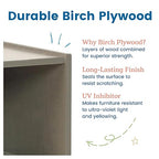 ECR4Kids 2-Section Coat Locker with Bench, Classroom Furniture, Grey Wash