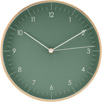 LUUK LIFESTYLE Wall Clock with Silent Movement, Without Ticking, Elegant and Functional Design, Housewarming Gift idea, Decorative, Dark Green and Gold