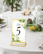 12 Pack Gold Acrylic Sign Holders 4x6, Double Sided Vertical Stand Clear Picture Frame Stands, Menu Flyer Holder for Wedding Table Numbers, Restaurant Signs, Party and Office Photos