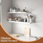 12 Inch Deep Floating Shelves for Wall 3 Pack Floating Shelfs Large Storage Space Wall Decor Display Shelf for Bathroom Living Room Bedroom Kitchen 30" W x 12" D x 1.2" H White