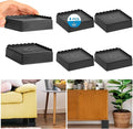 Bed Risers 1 inch, 2 inch, 3 inch, 4 inch Heavy Duty, Adjustable Furniture Riser for Table Desk Couch Sofa Chair Recliner Leg Frame Dorm, Stackable Bed Raisers Blocks (Black 4 Pack, 1 inch)