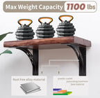 Heavy Duty Shelf Brackets (Set of 2) - 16" x 12" Max Load 1100 Lbs - Premium Alloy Metal Mantel Brackets