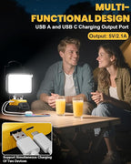 LIVOWALNY Cordless LED Work Light Compatible with Dewalt, 78W 7800LM 5" 20V Battery Flashlights with USB & Type-C & Low Voltage Protection & 140° Pivoting Head for Emergency, Outdoors & Job Site Light