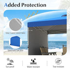 Tangkula 10x10 FT Pop up Canopy with Sidewall, Easy Setup Outdoor Tent with Wheeled Bag, 4 Sandbags, 4 Ropes, 4 Anchors, 8 Stakes, Vented Top, Portable Canopy Tent for Party Event Patio (Blue)