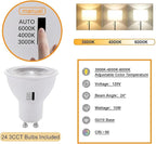 Dimmable LED GU10 Track Lighting Kit with Replaceable GU10 Bulbs, 24-Pack All-in-One Plug in 3CCT Ceiling Spotlights with 26FT Track Rails, Accent Lighting for Home, Store, Moblie Cart and Office