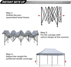 ABCCANOPY Patio Pop Up Canopy Tent 10x20 Commercial-Series (Gray)