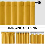 Hiasan Room Divider Curtains Patio Sliding Door Blackout Curtain Privacy Room Thermal Insulated Noise Reduction Panel with Back Tab & Rod Pocket for Bedroom Partition(80 x 84 Inches, Yellow)