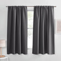 PONY DANCE Black Out Curtains 54 inch Long 2 Panels Set - Grey Window Treatments Set Home Decoration Curtains Light Blocking Solid Soft Rod Pocket Drapes for Bedroom Living Room, 42 by 54 in, Gray
