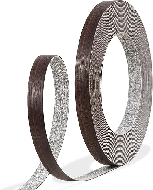 GSCIT Club Walnut Edge Banding, 1 inch x 50ft roll of Veneer PVC Edge Banding Pre-glued Flexible, Wood Tape for Cabinet Repair